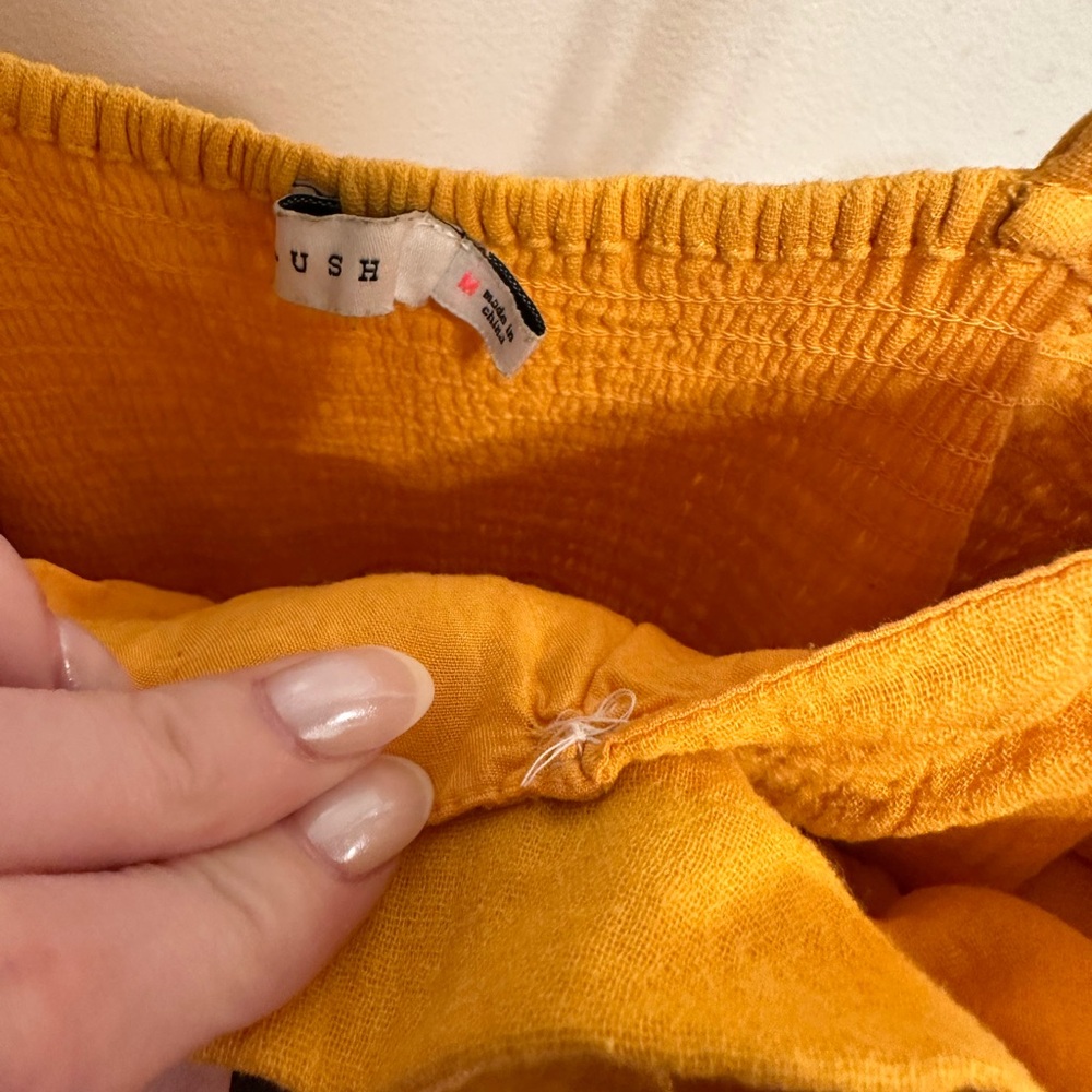 Yellow Ruffled Women's Dress - Picture 3 of 5